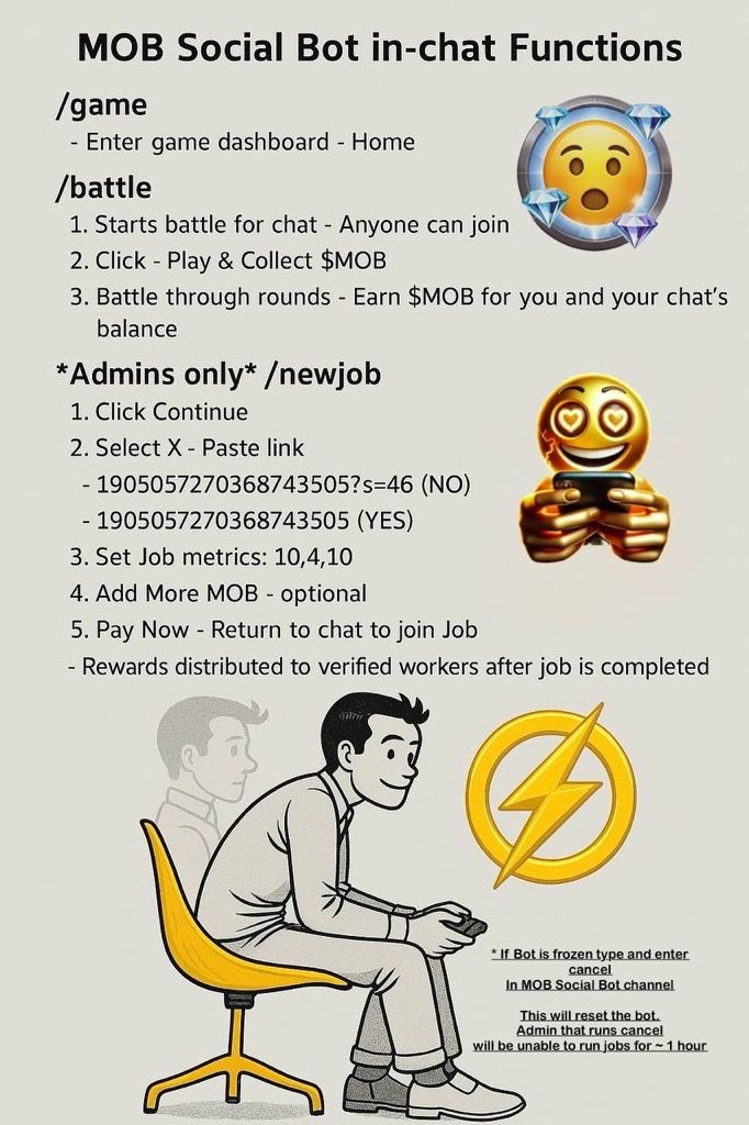 MOB Social Bot Commands Reference